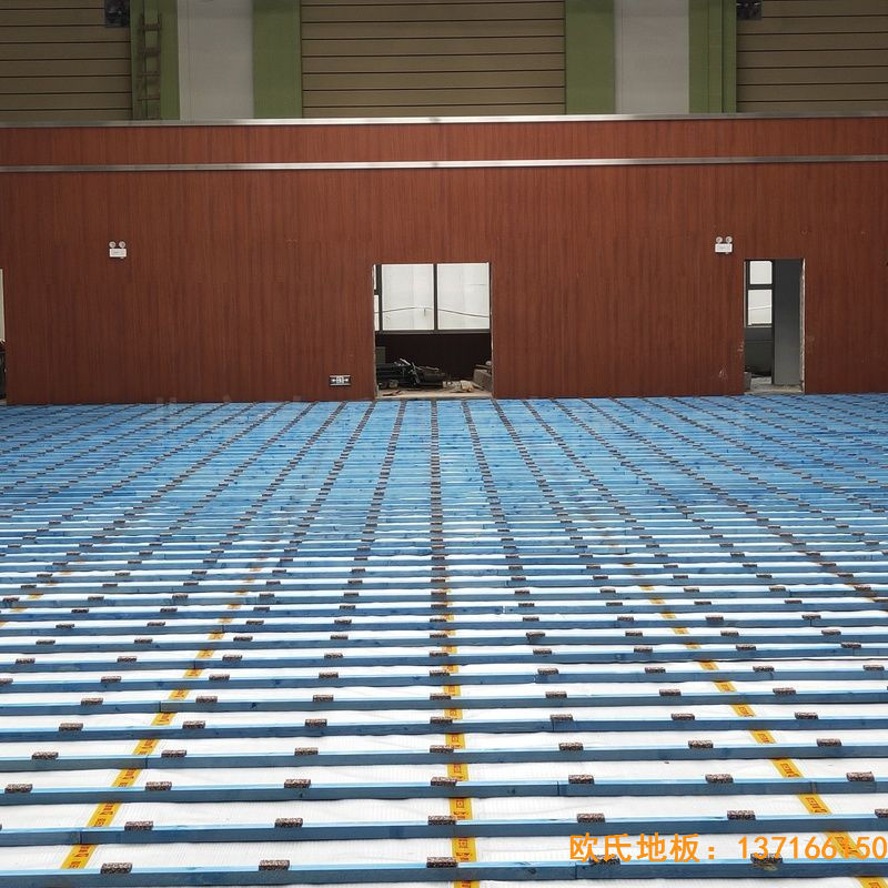 山西晉中榆次王湖小學體育木地板安裝案例