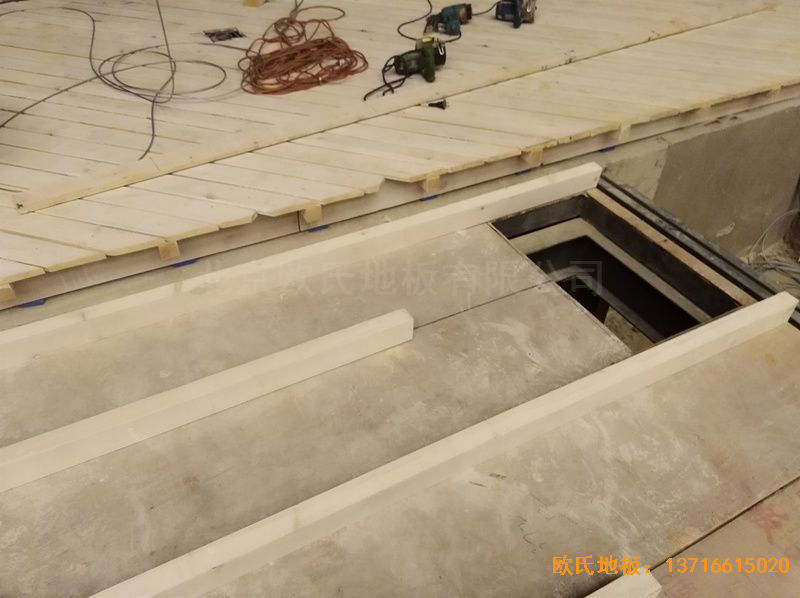 河北廊坊益田同文學校舞臺運動地板鋪裝案例