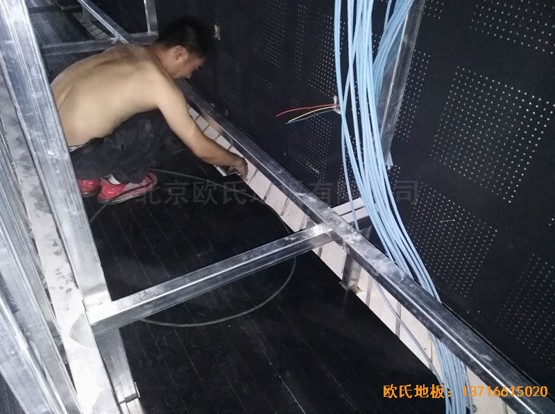 河北廊坊益田同文學校舞臺運動地板鋪裝案例