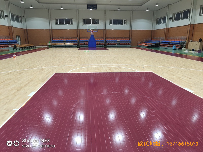 山西陽泉盂縣明鑫加油站籃球館運動地板鋪裝案例1