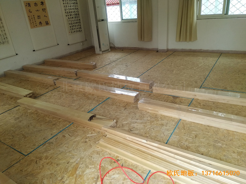 徐州北供電車(chē)間休閑館體育木地板施工案例1