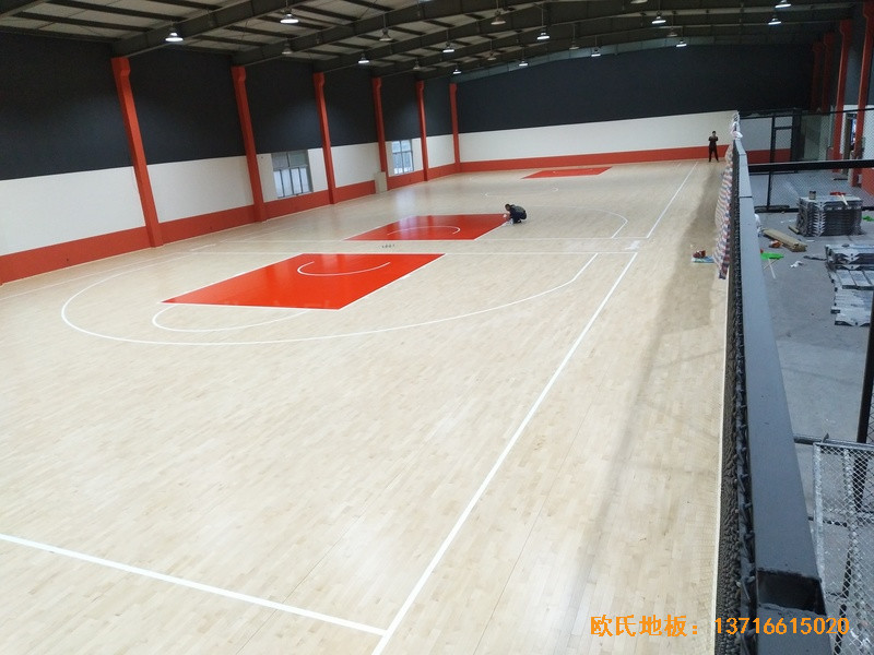 江蘇南通如東縣藍(lán)球樂園體育地板鋪設(shè)案例4
