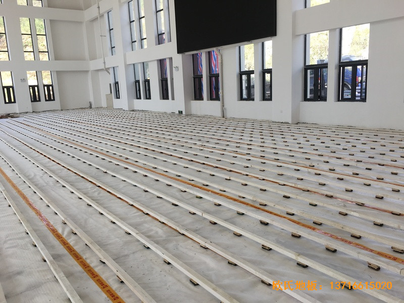 河南南陽南召縣天池電站運動館運動地板鋪裝案例1