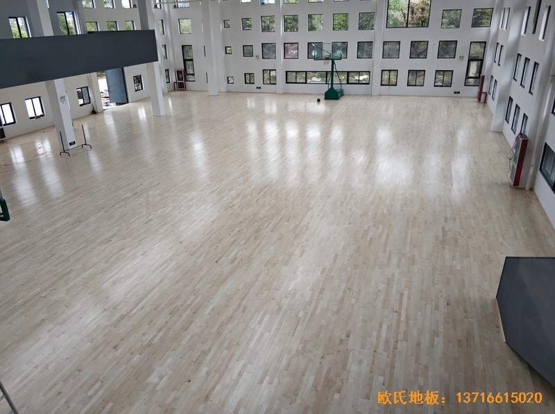 浙江寧波高新消防大隊籃球館體育地板施工案例3