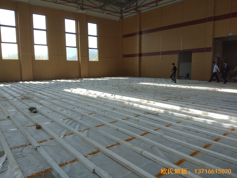 浙江德清縣三合體藝館運動木地板安裝案例1