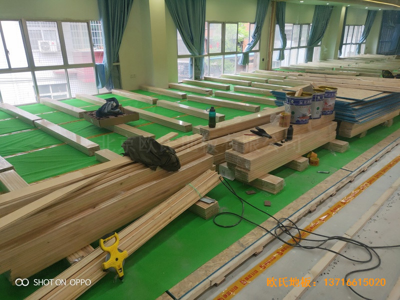 湖南邵陽自來水公司運動館體育地板鋪裝案例3