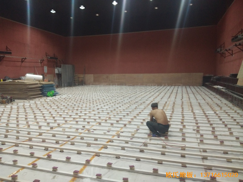 石家莊青園街電信營(yíng)業(yè)廳對(duì)面籃球館運(yùn)動(dòng)地板施工案例2