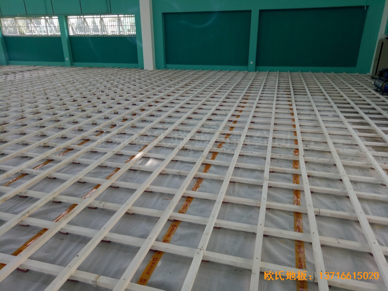 寧波至城學(xué)?；@球館運動地板安裝案例1